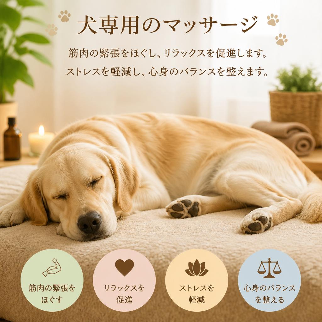犬のマッサージで心身をリラックス