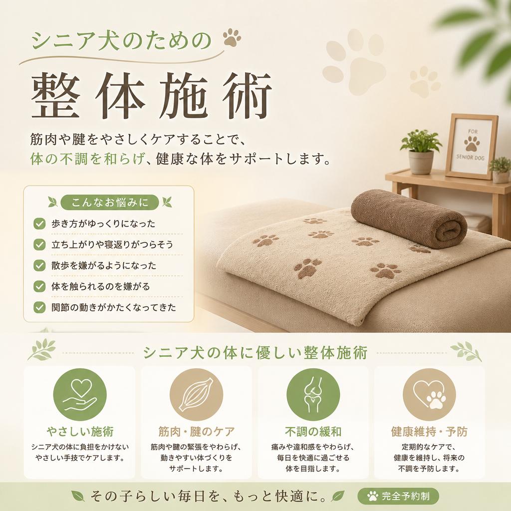シニア犬のための整体